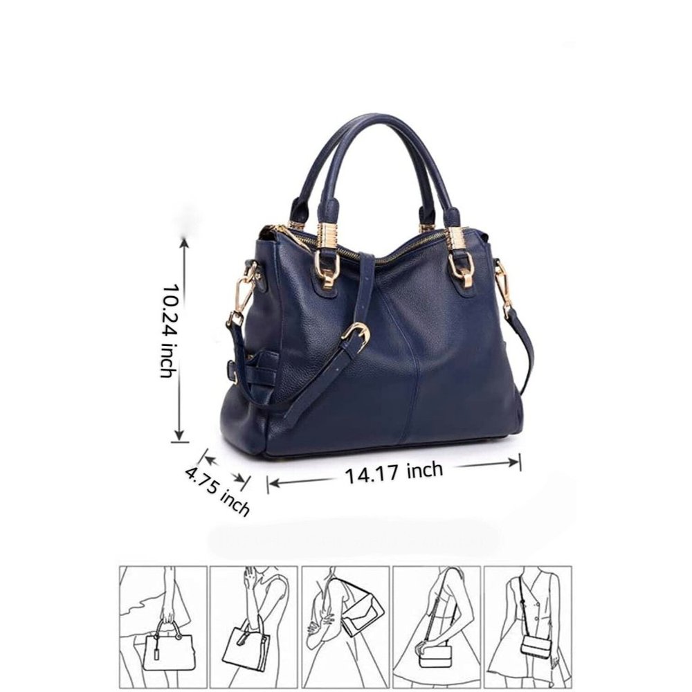 Kattee Genuine Soft Leather Purse / Handbag, Satchel Tote Shoulder Bag - Picture 10 of 13